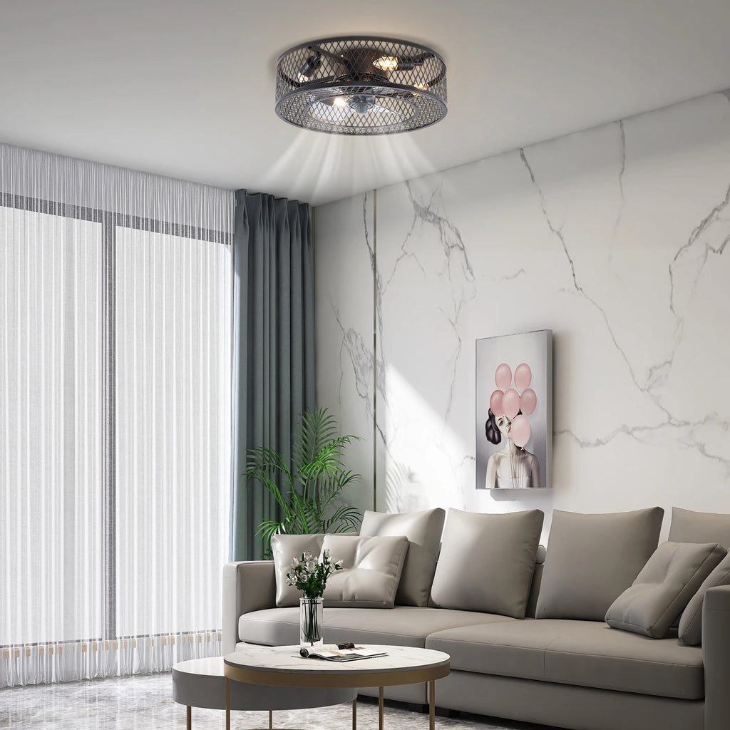 18 Inch Fan Pendant Light Black