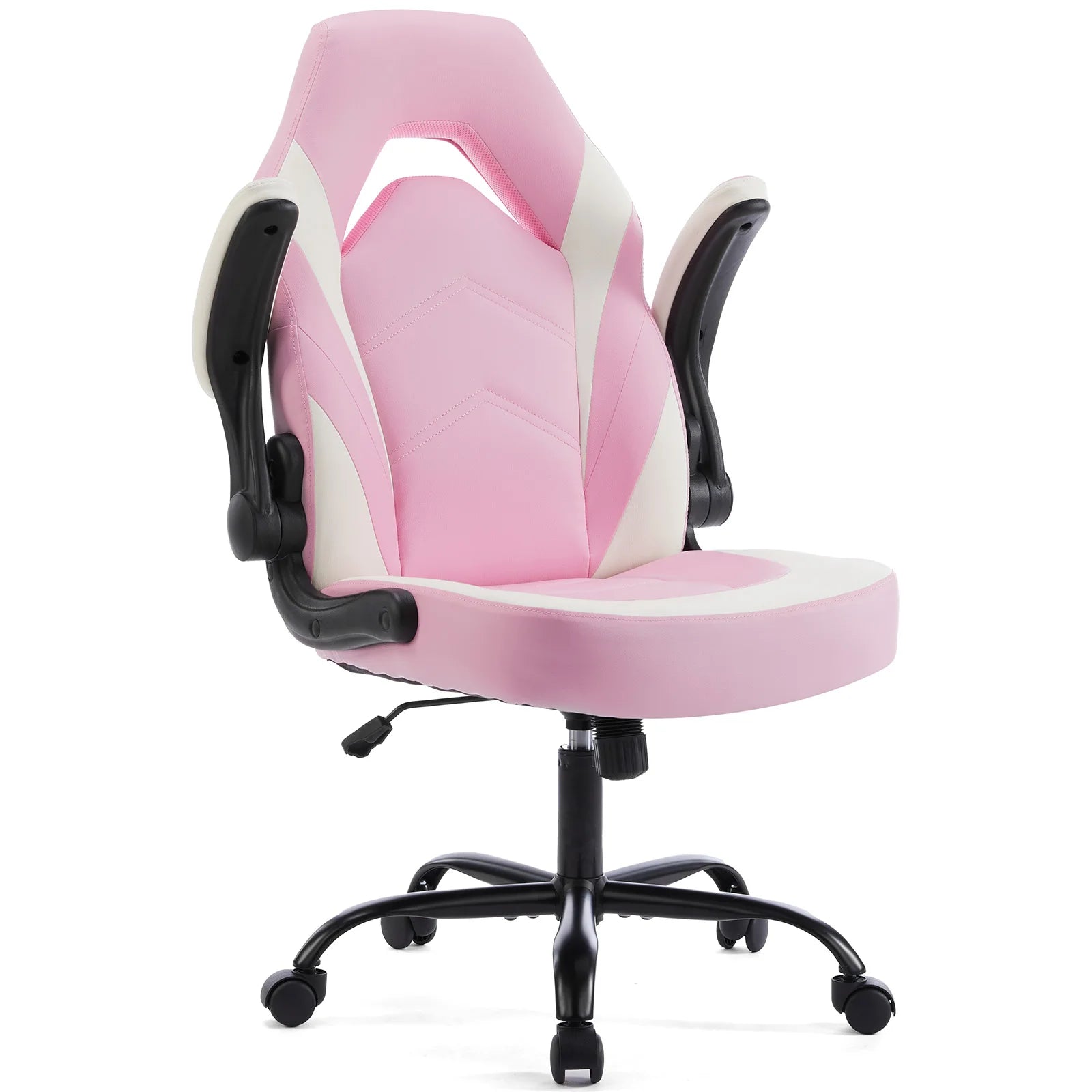 JHK Ergonomic Office Computer Home Gaming Desk Chair Adjustable PU Leather Racing Chair Flip-up Armrest.