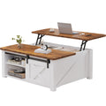 31.5IN Wood Lift Top Coffee Tables Square, Adjustable Storage Shelf Easy Lift Or Lower For Tea Dining Tables