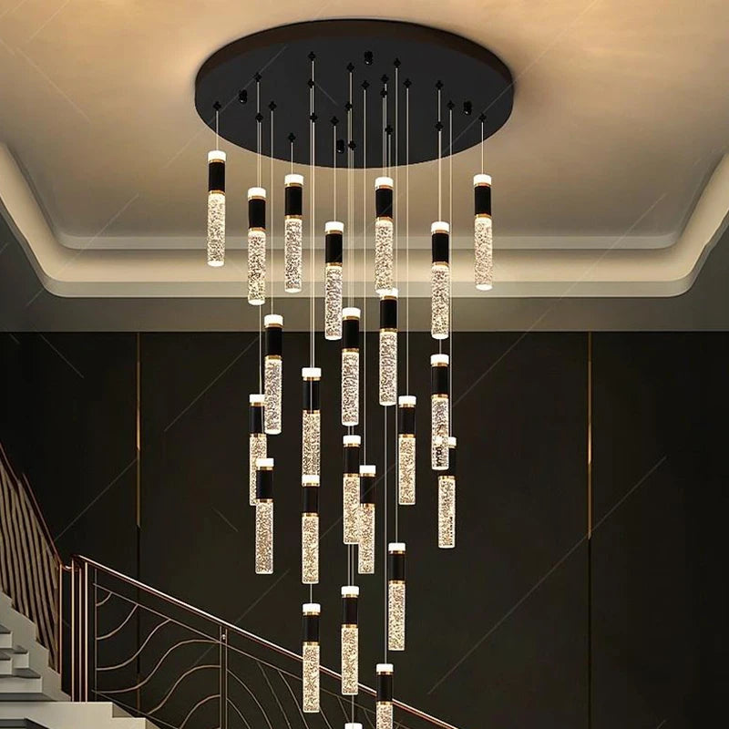 Modern home decoration crystal chandelier, stair Pendant lamp