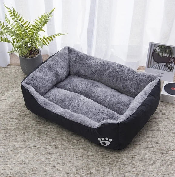 Black Dog Bed Plush Sleeping Bed for Large, Medium and Small Dogs, Non-Slip and Bite-Resistant.