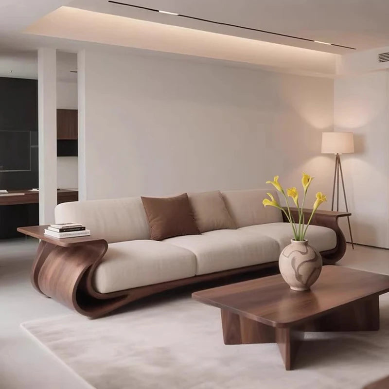 Big Size Wooden Living Room Sofas Vintage, Divano Trendy Furniture