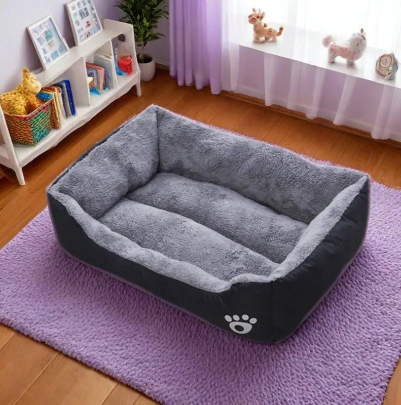 Black Dog Bed Plush Sleeping Bed for Large, Medium and Small Dogs, Non-Slip and Bite-Resistant.