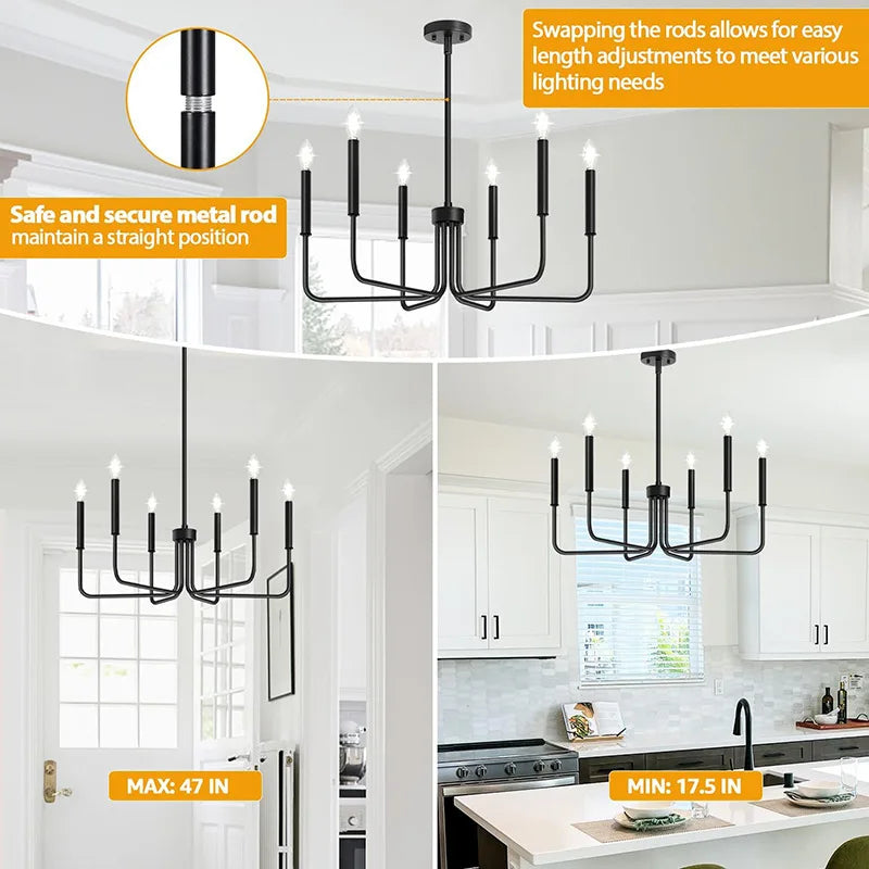 Retro Loft Candle Chandeliers