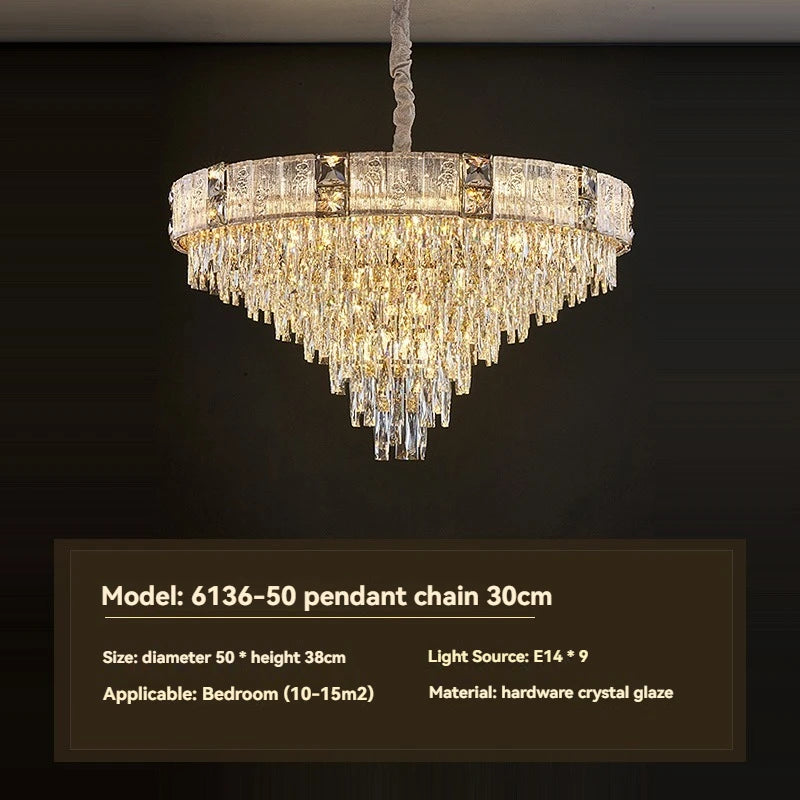 Crystal Chandelier Luxury Gold For Dining Living Room Kitchen Bedroom