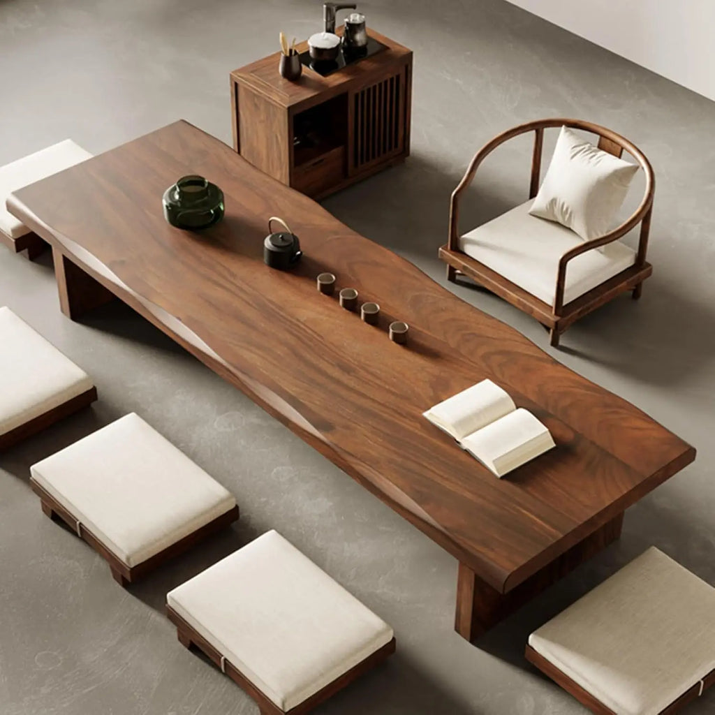 Solid Wood Low Floor Table, Meditation, Tea Ceremony. 47.2x23.6x13.7in,