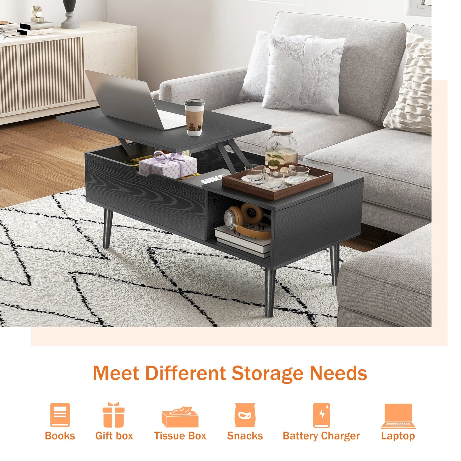 Lift Top Coffee Tables For Living Room 39.37"x19.7"