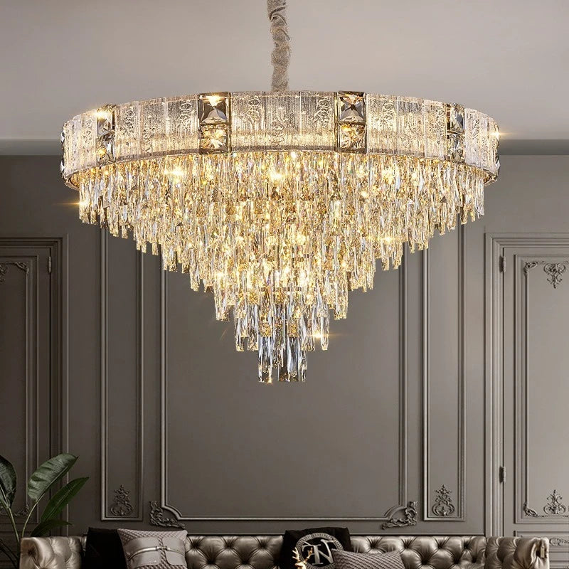Crystal Chandelier Luxury Gold For Dining Living Room Kitchen Bedroom
