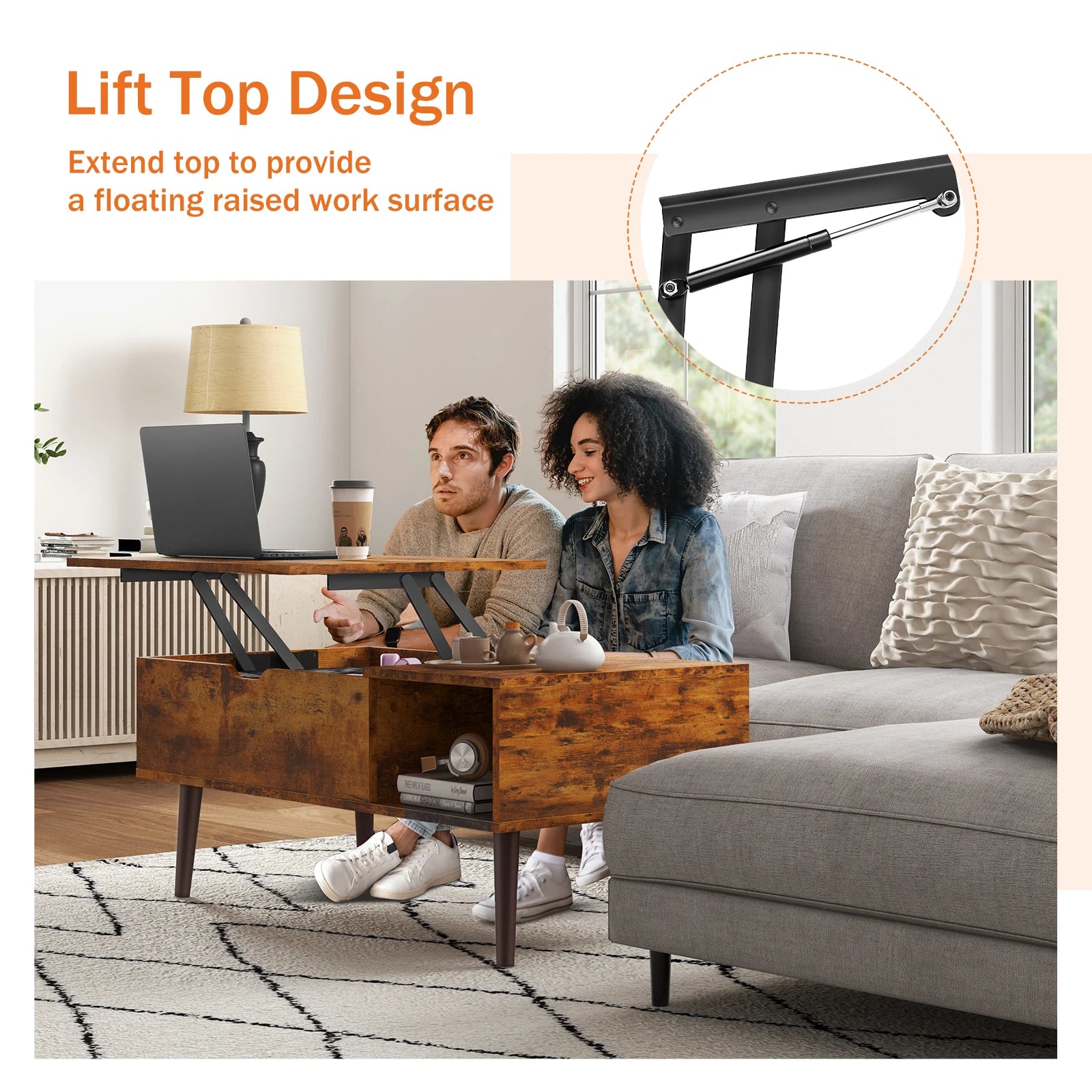 Lift Top Coffee Tables For Living Room 39.37"x19.7"