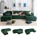 Boneless Couch, 129.5-Inch U-Shaped Cloud Couch, 2 Ottomans