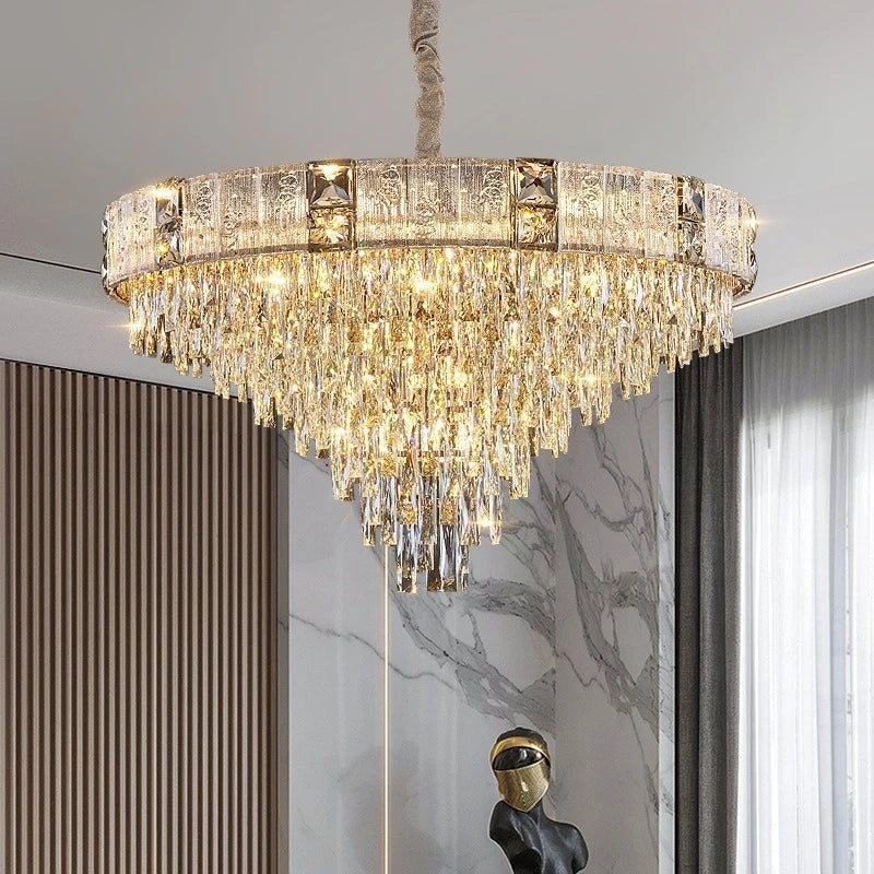 Crystal Chandelier Luxury Gold For Dining Living Room Kitchen Bedroom