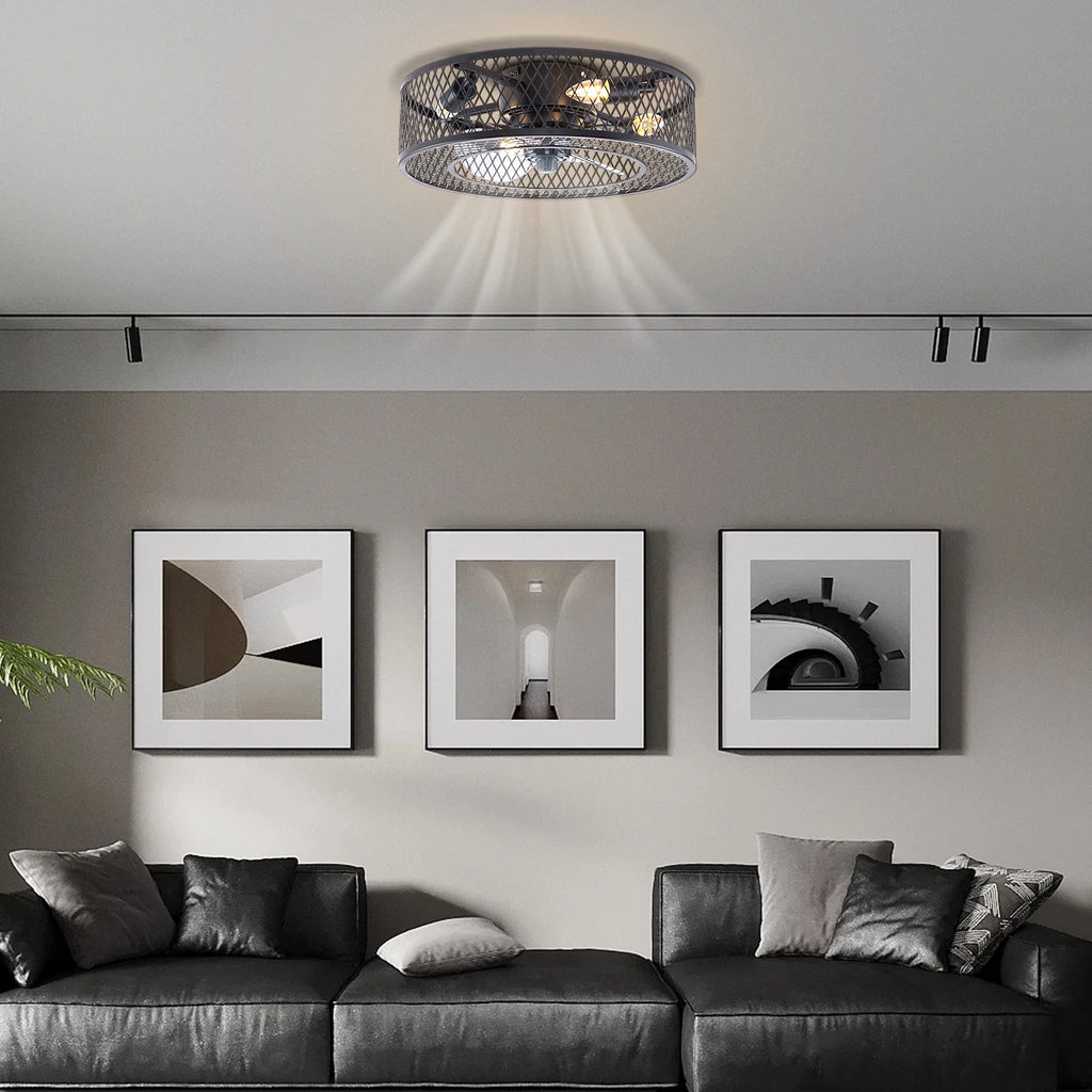 18 Inch Fan Pendant Light Black