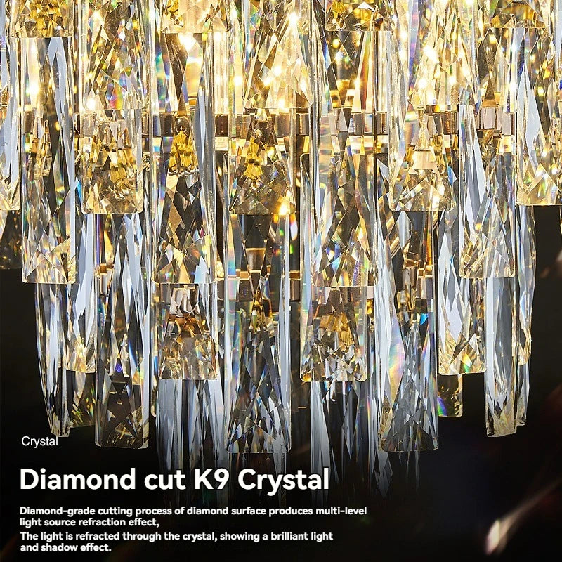 Crystal Chandelier Luxury Gold For Dining Living Room Kitchen Bedroom