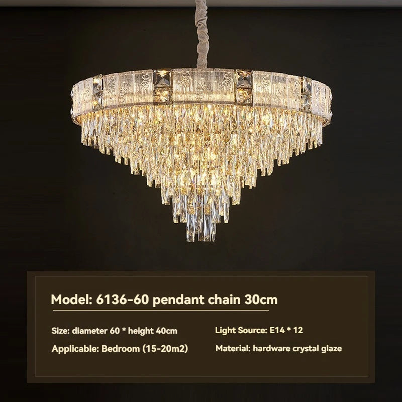 Crystal Chandelier Luxury Gold For Dining Living Room Kitchen Bedroom