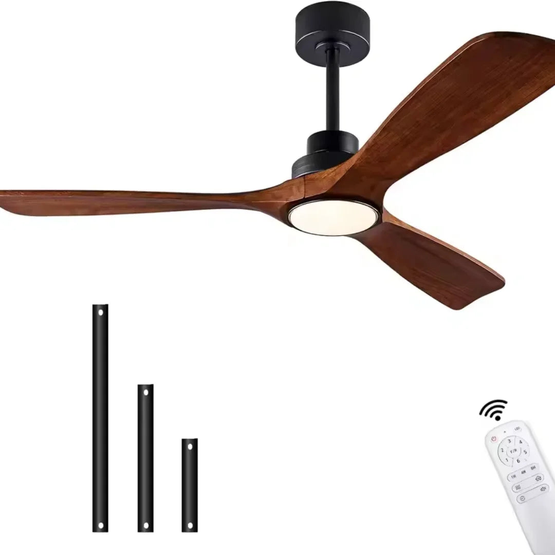 42 52 60 inch Wood Ceiling Fan with Lights Remote Control Quiet