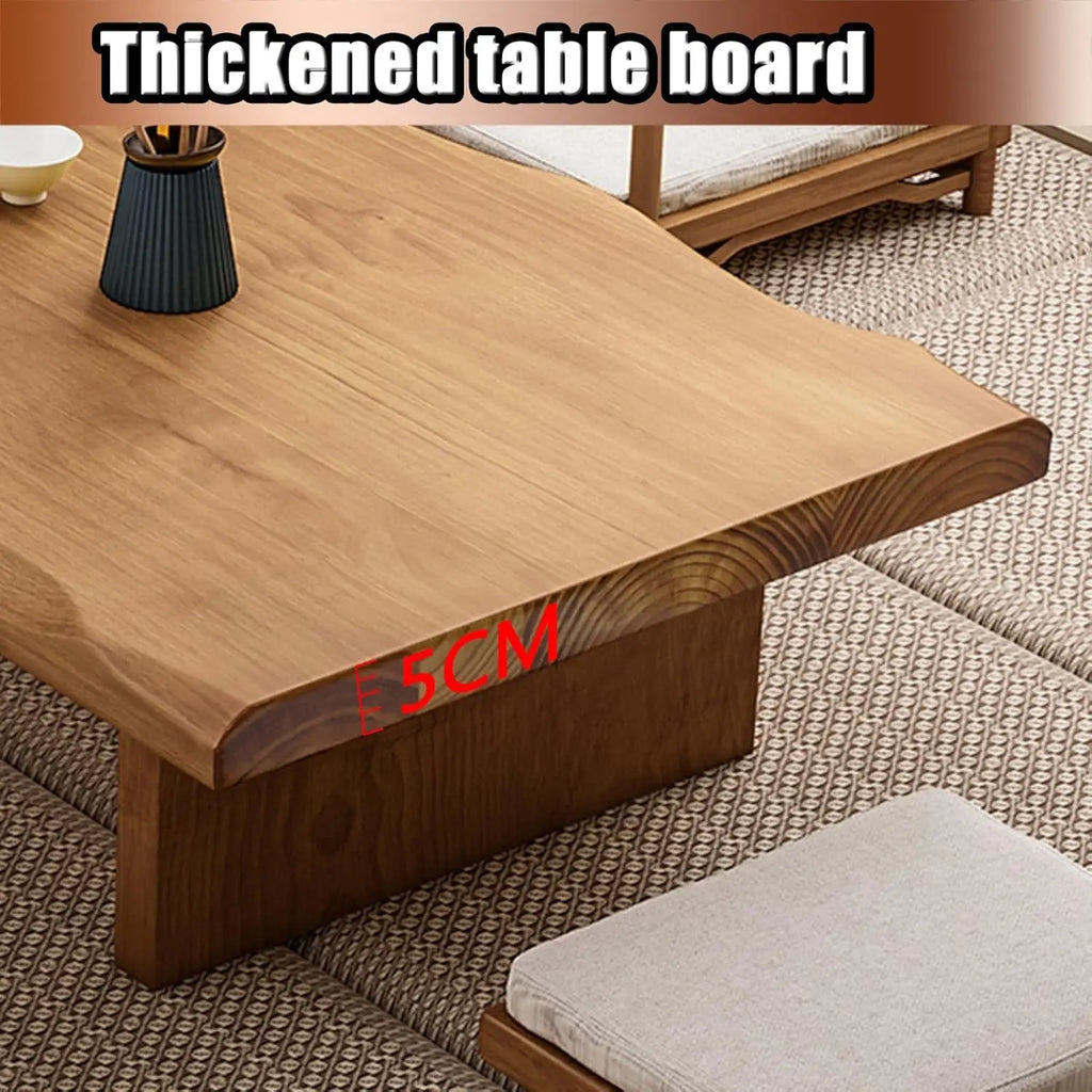 Solid Wood Low Floor Table, Meditation, Tea Ceremony. 47.2x23.6x13.7in,