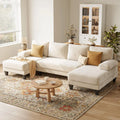 U-Shaped Sectional Couches for Living Room | Chenille Sofa with Double Chaise