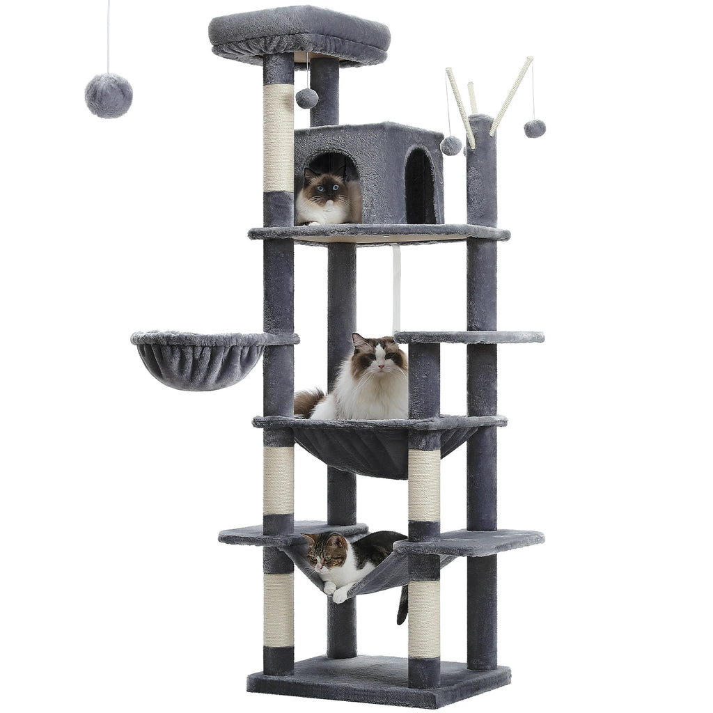 Cat Tower for Indoor Cats Multi-Level Plush Cat Condo with Scratching Post.