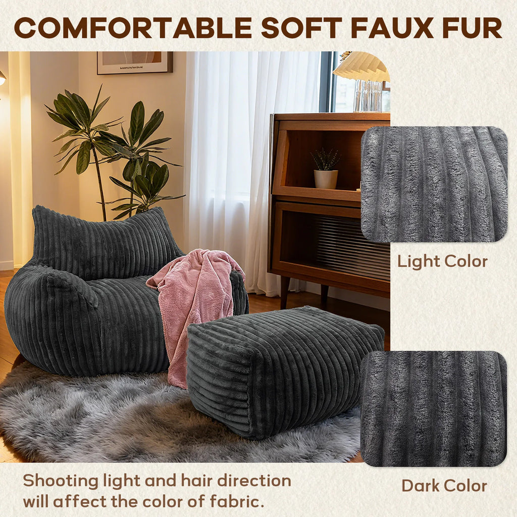 Reading Chair Bean Bag Chairs, Living Room Furniture, Density Foam Couch, Floor Lazy Soft.