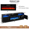 Storage C 70" Fireplace TV Stand with Power Outlet for TVs UP to 80"