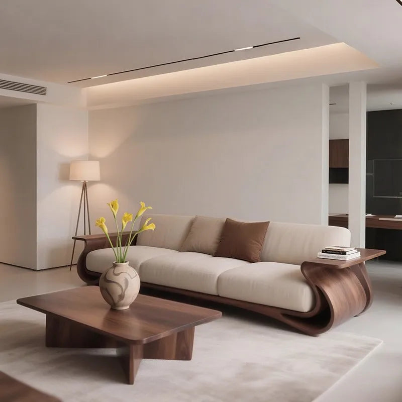 Big Size Wooden Living Room Sofas Vintage, Divano Trendy Furniture