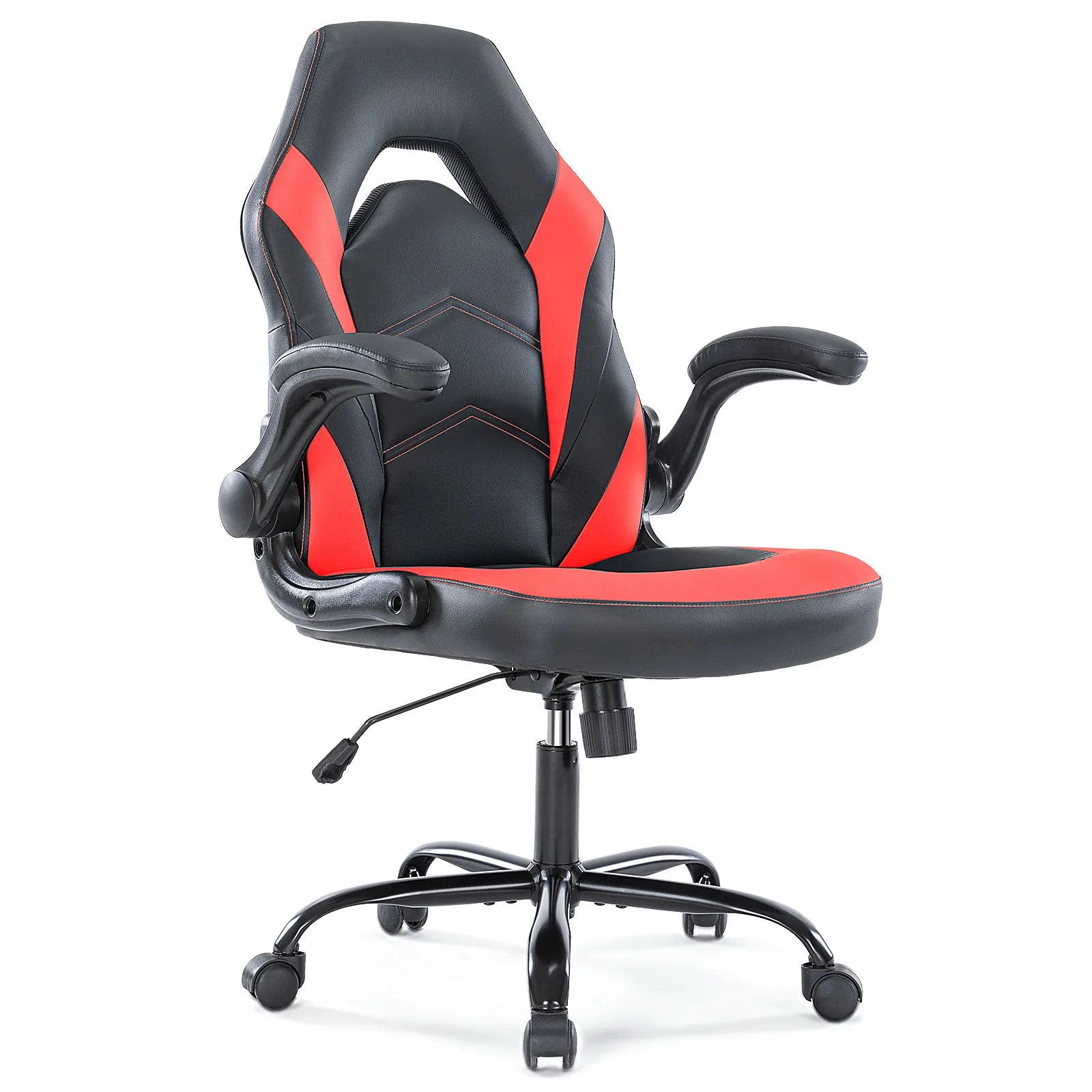 JHK Ergonomic Office Computer Home Gaming Desk Chair Adjustable PU Leather Racing Chair Flip-up Armrest.