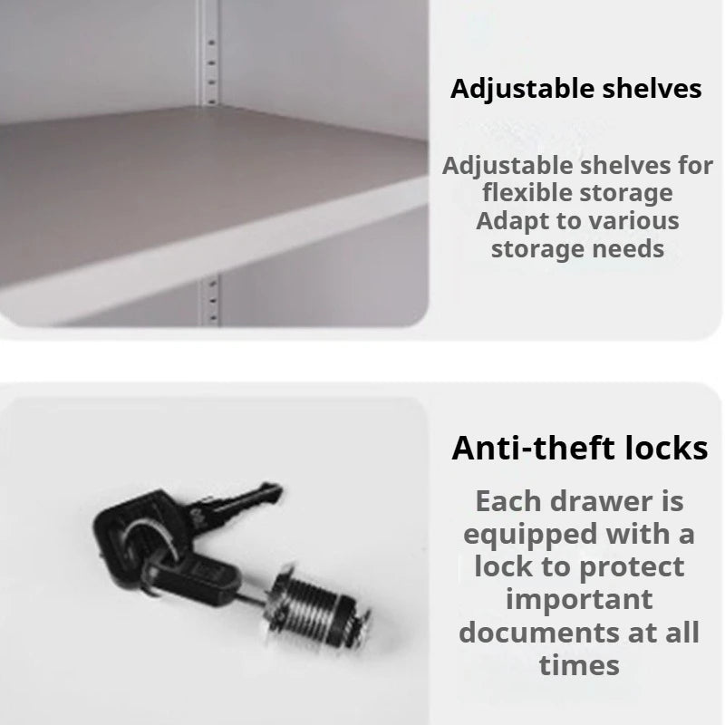 3/4/5 Drawer Office Filing Cabinet, Lock, Dividers Storage Filing Cabinets Living Room Organizer Cabinet Kitchen Home Furniture