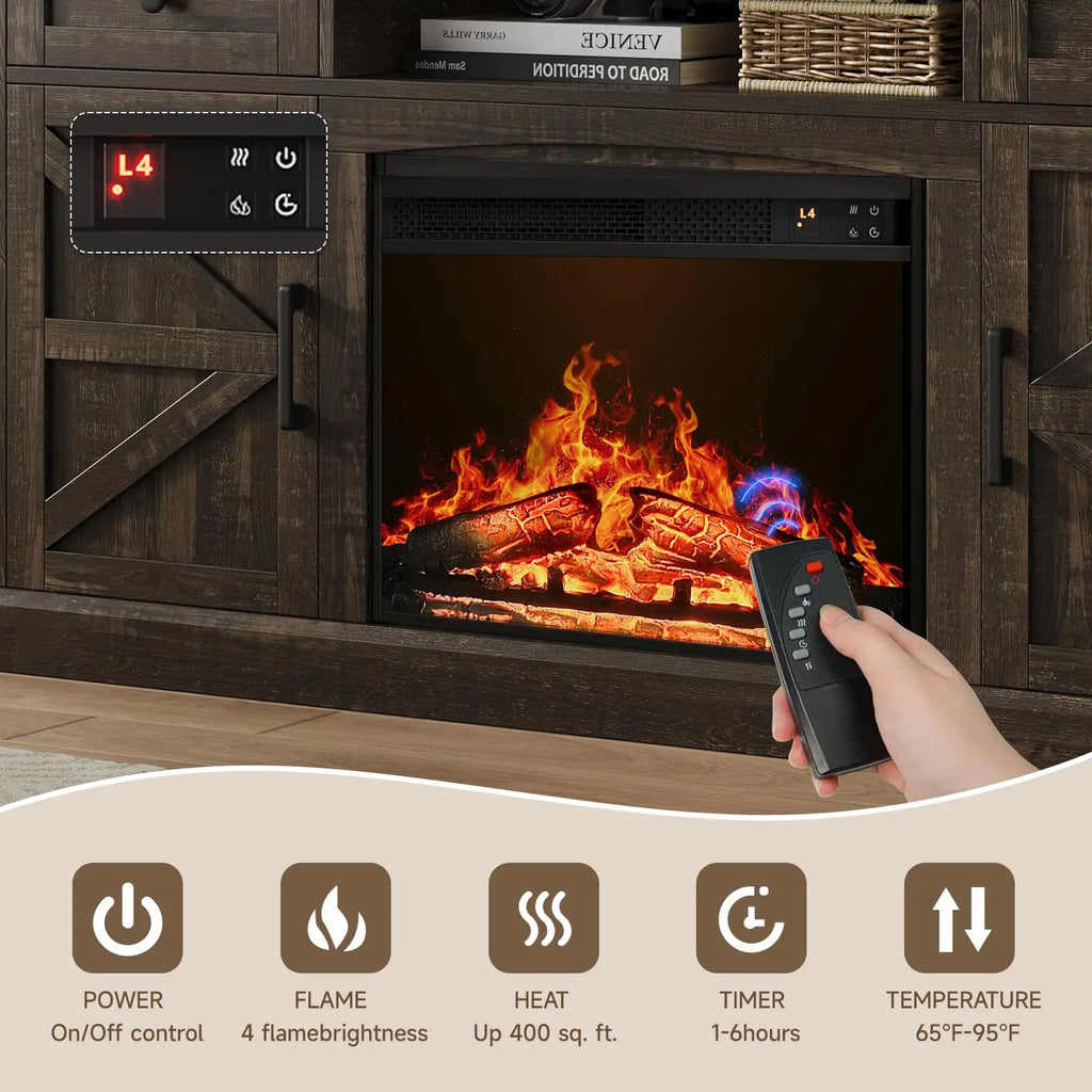 Brand Farmhouse Fireplace Entertainment Center for TVs Up to 70 Inches,