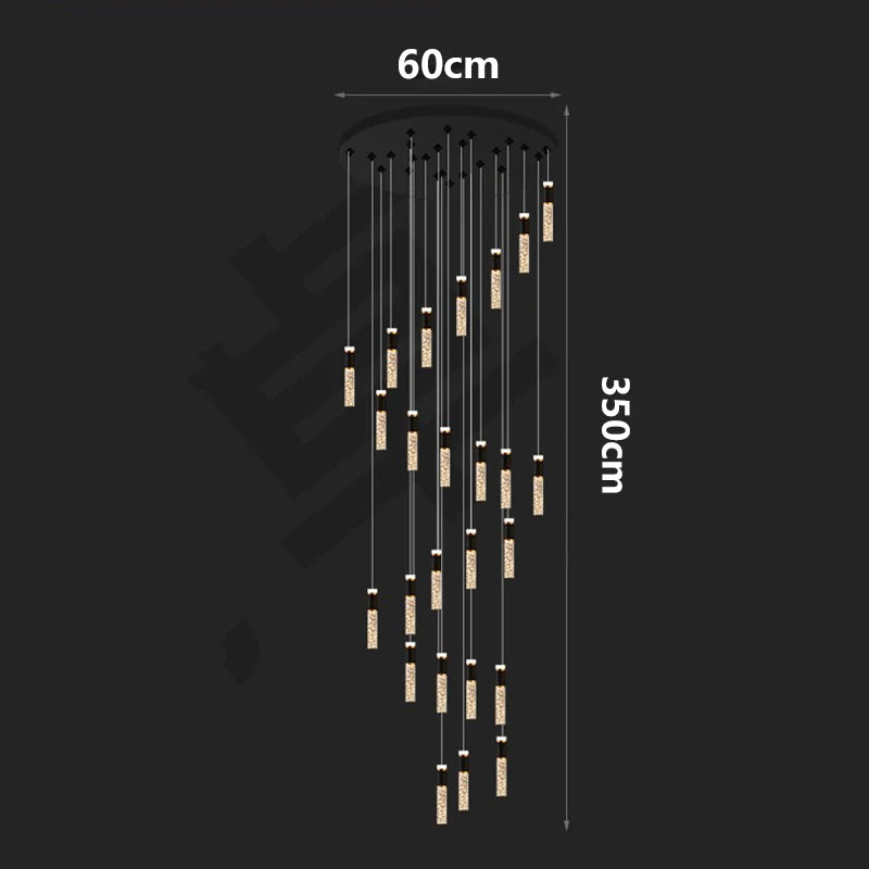 Modern home decoration crystal chandelier, stair Pendant lamp