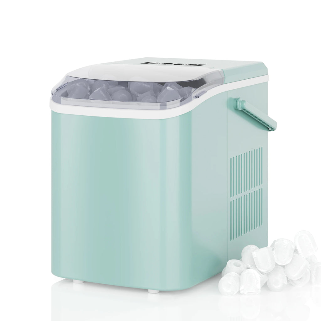 Countertop Ice Maker with Handle 9 Bullet Ice Cubes Ready in 6 Mins Self-Cleaning, Quiet