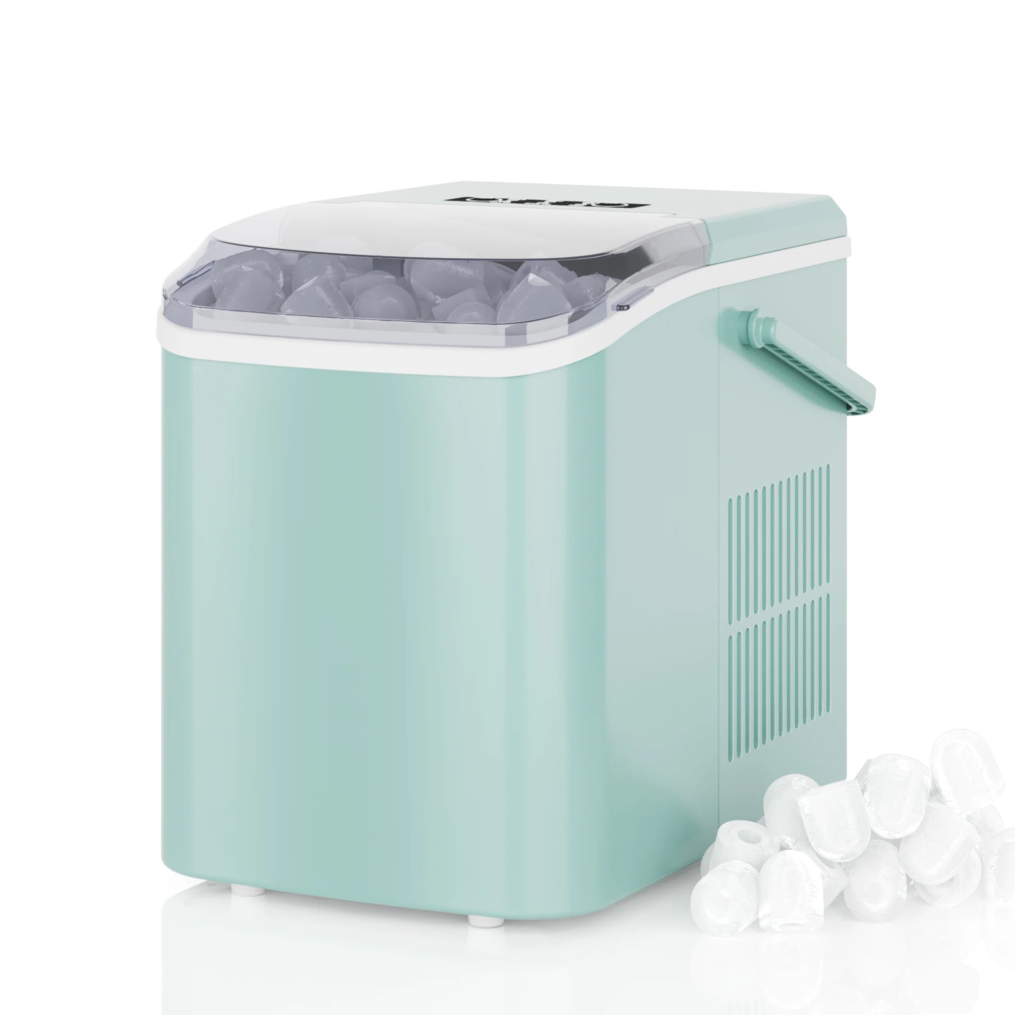 Countertop Ice Maker with Handle 9 Bullet Ice Cubes Ready in 6 Mins Self-Cleaning, Quiet