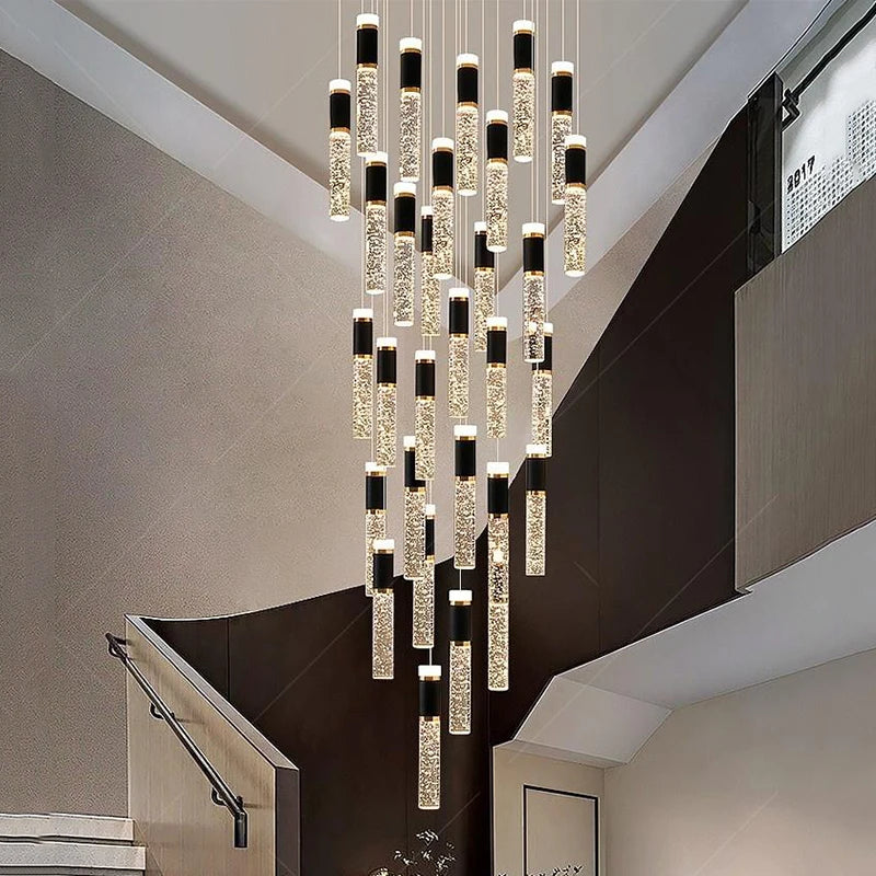Modern home decoration crystal chandelier, stair Pendant lamp