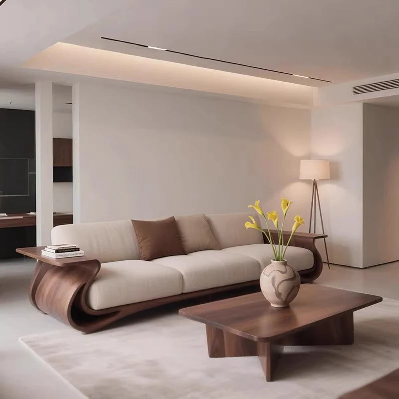 Big Size Wooden Living Room Sofas Vintage, Divano Trendy Furniture