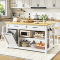 Kitchen Island with Storage and Seating Include 2 Bar Stools, 47"