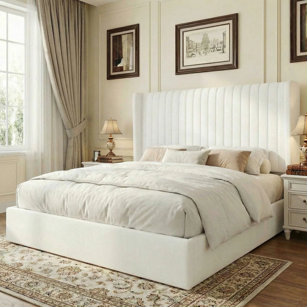 HOOMIC Full/Queen/King Lift Up Storage Bed Frame, Hydraulic Support System, Upholstered Platform Bed Frame, Underneath Storage,