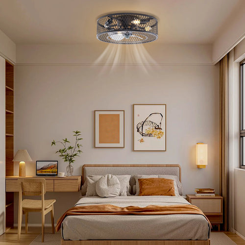 18 Inch Fan Pendant Light Black
