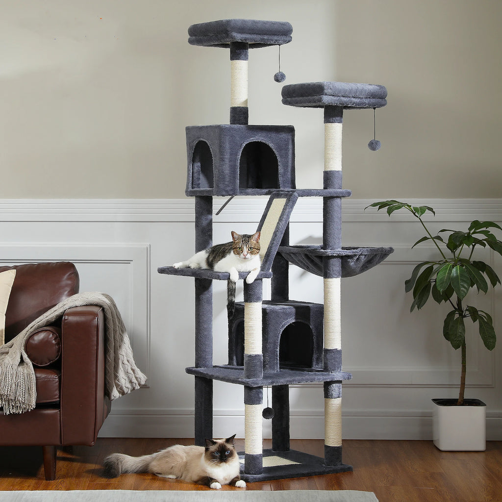 Cat Tower for Indoor Cats Multi-Level Plush Cat Condo with Scratching Post.