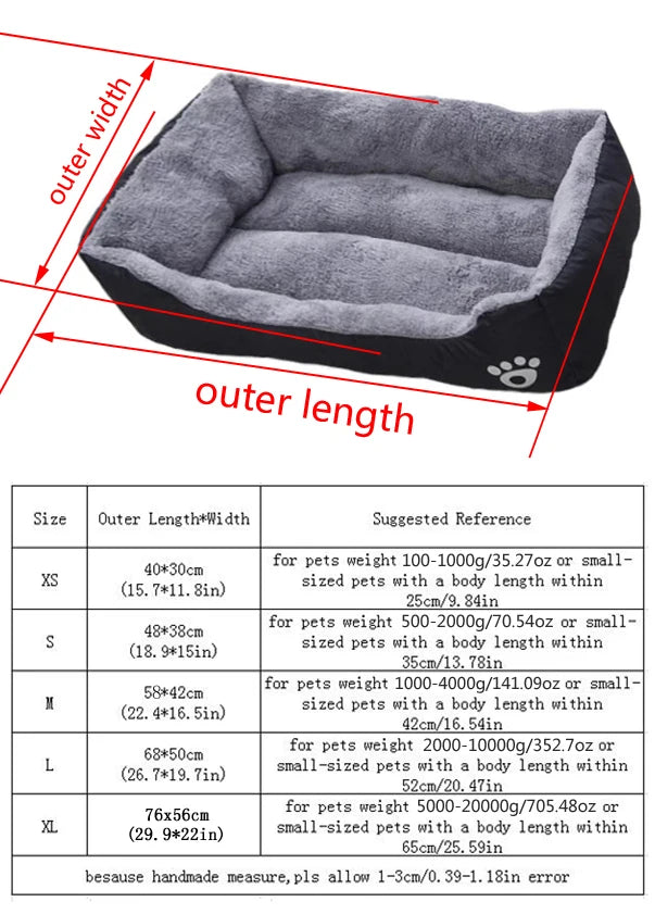 Black Dog Bed Plush Sleeping Bed for Large, Medium and Small Dogs, Non-Slip and Bite-Resistant.