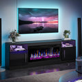 TV Stand Fireplace with 36" inch Electric Fireplace Up to 80" TVs, LED Light Entertainment Center,