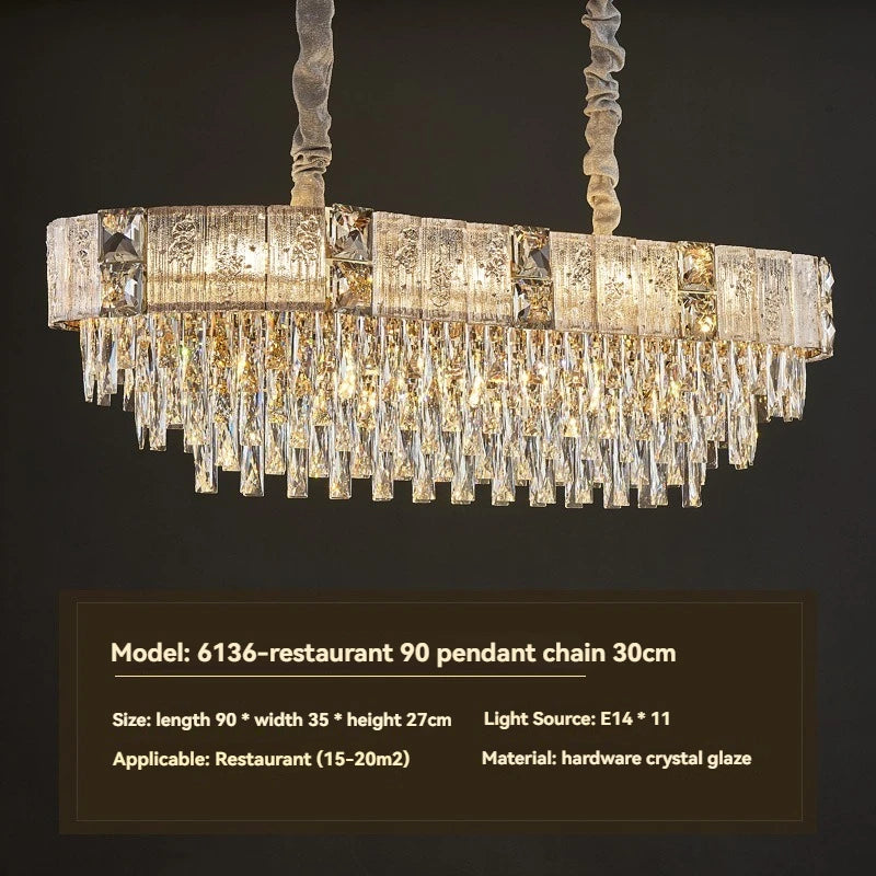 Crystal Chandelier Luxury Gold For Dining Living Room Kitchen Bedroom