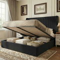 HOOMIC Full/Queen/King Lift Up Storage Bed Frame, Hydraulic Support System, Upholstered Platform Bed Frame, Underneath Storage,